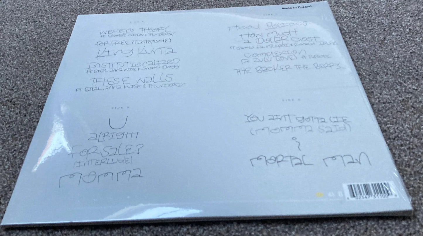 The back of ‘Kendrick Lamar - To Pimp a Butterfly’ on vinyl.