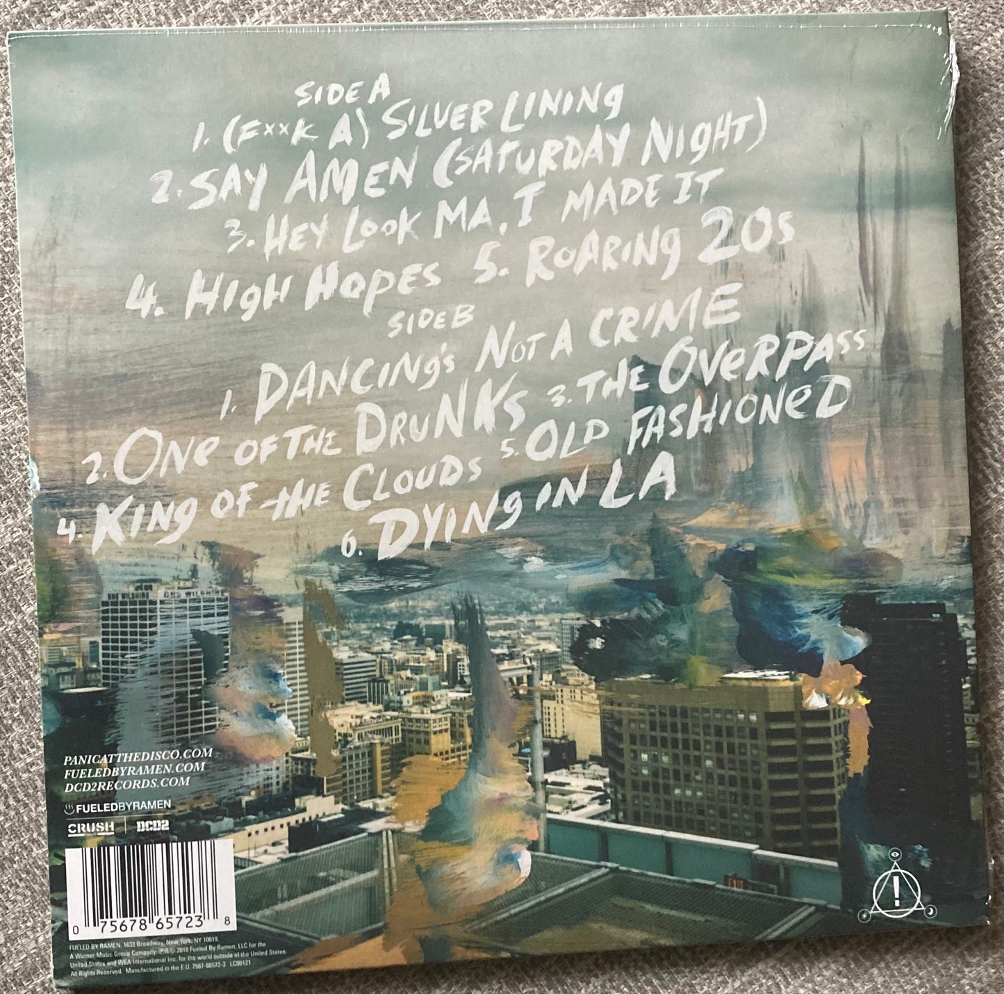 The back of Panic at the Disco - Pray For the Wicked on vinyl.