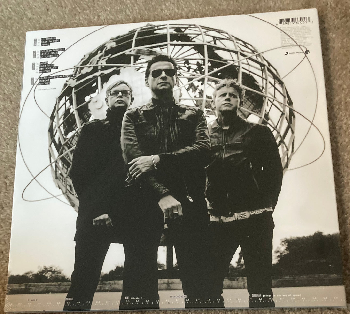 The back of Depeche Mode - Sounds of the Universe on vinyl.