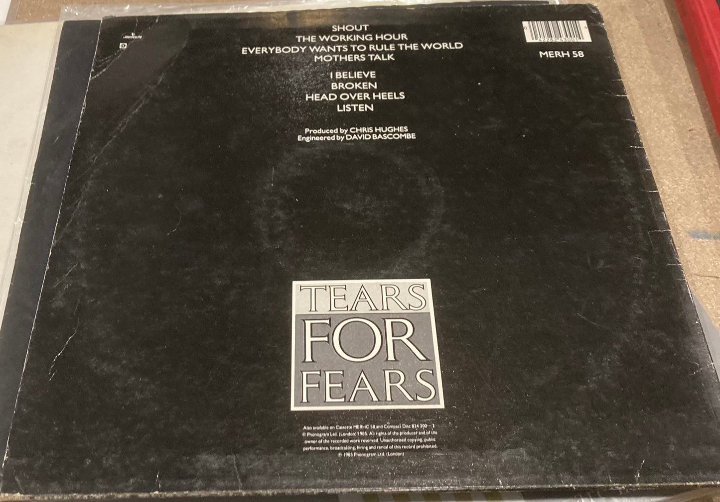 Tears for Fears - Songs From the Big Chair (Record LP Vinyl Album)