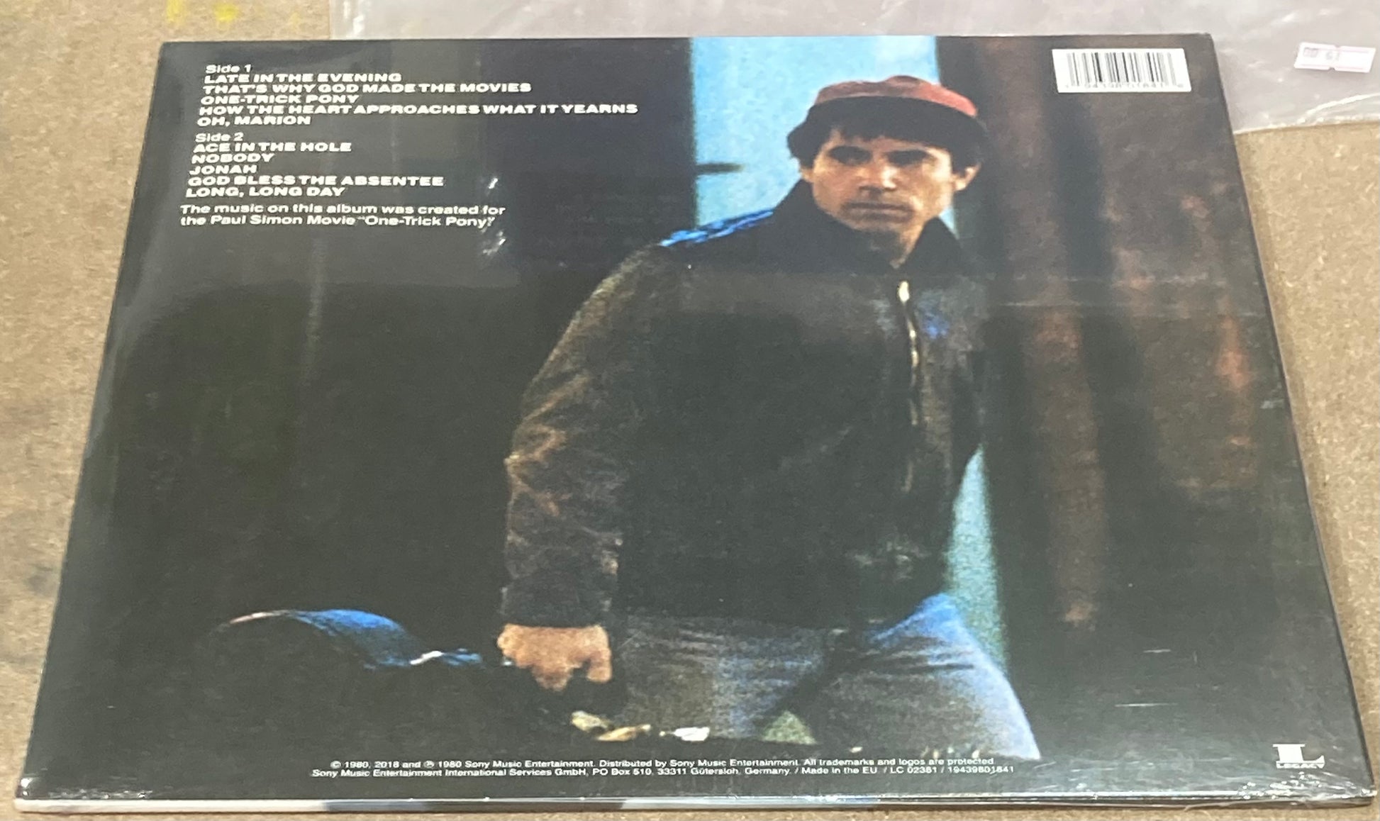 The back of 'Paul Simon - One Trick Pony' on vinyl
