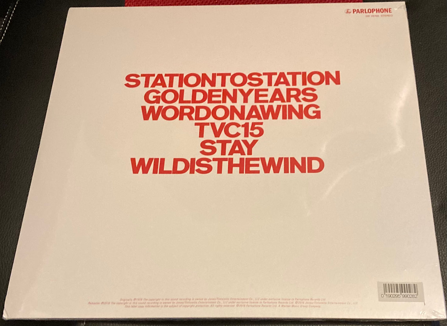 The back of David Bowie - Station to Station on vinyl