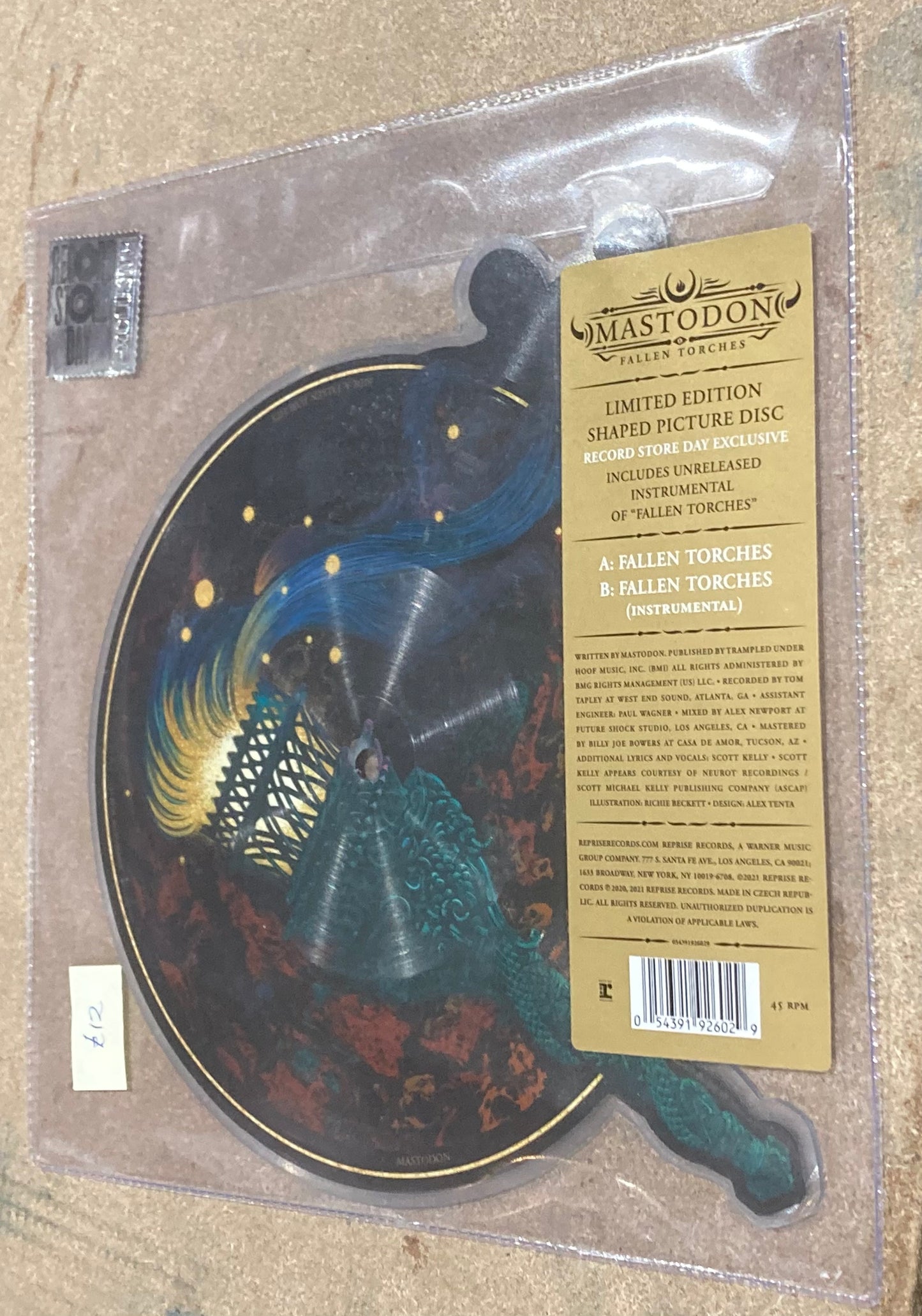 The front of ‘Mastodon - Fallen Torches’ on Vinyl.