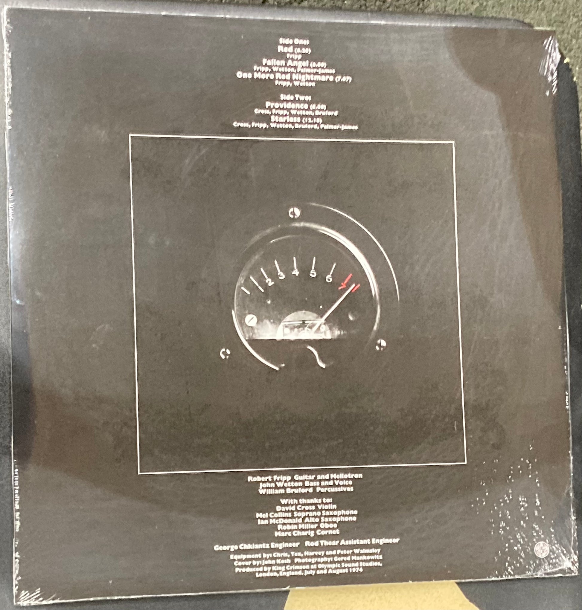 The back of 'King Crimson - Red' on vinyl