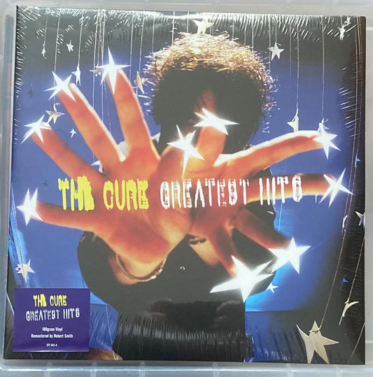 The front of the Cure's Greatest Hits on vinyl