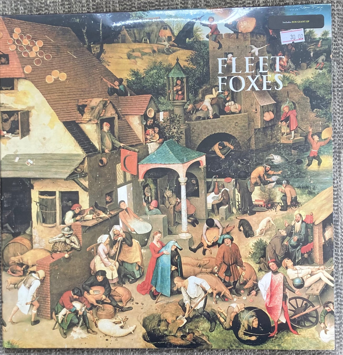 The front of 'Fleet Foxes - Fleet Foxes self-titled album' on vinyl. It is brand new and sealed.