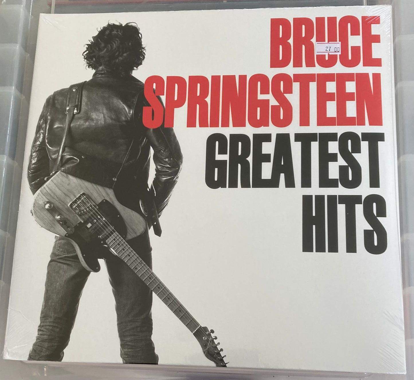 The front of 'Bruce Springsteen - Greatest Hits' on vinyl