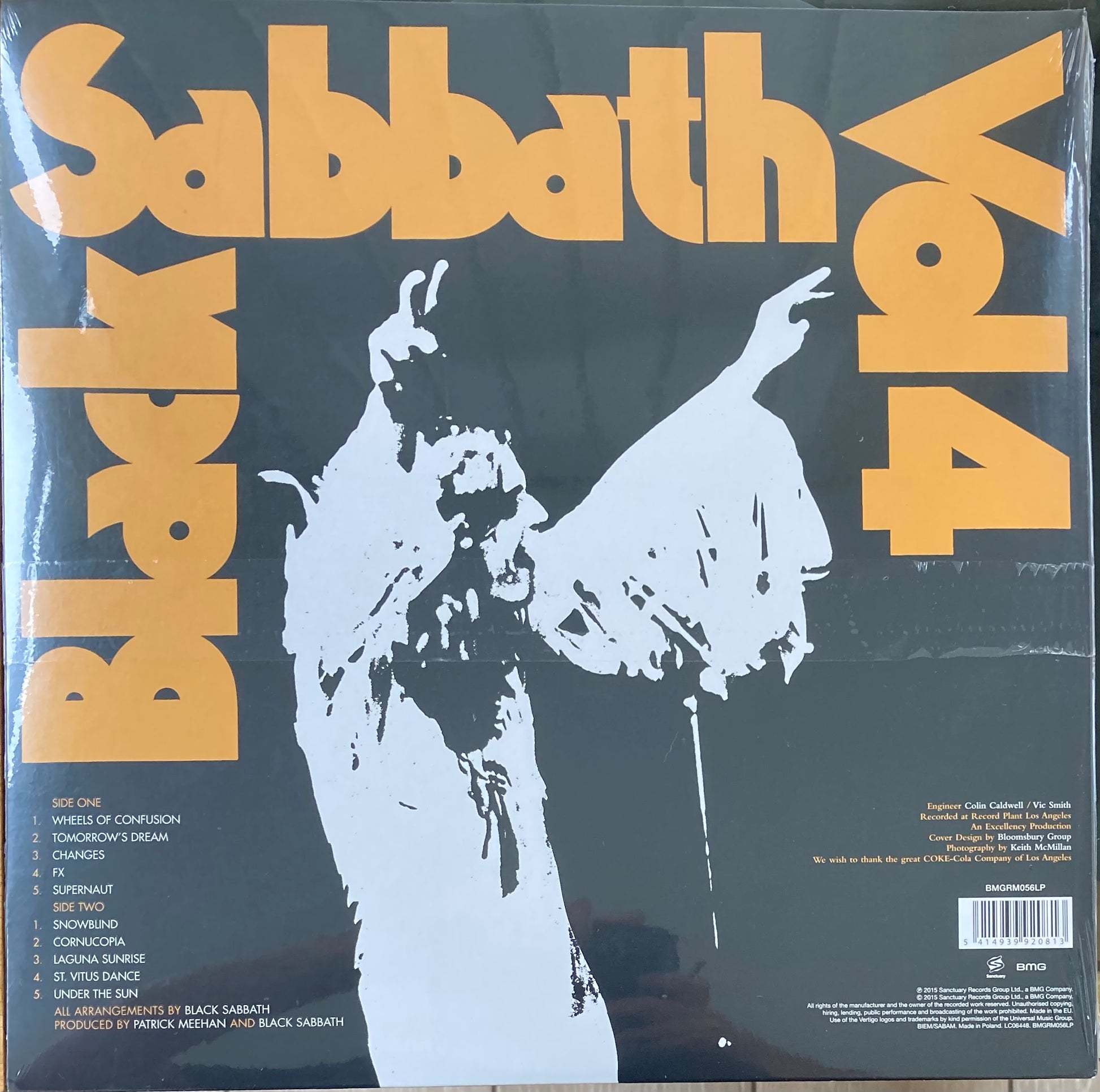 The back of 'Black Sabbath Vol. 4' on vinyl