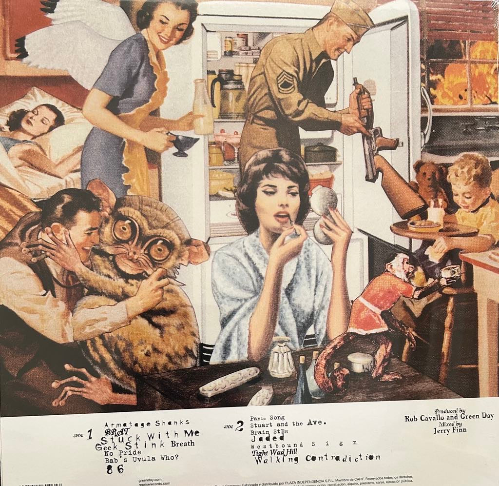 The back of 'Green Day Insomniac' on vinyl