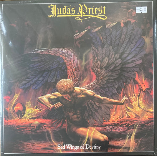 The front of 'Judas Priest Sad Wings of Destiny' on vinyl