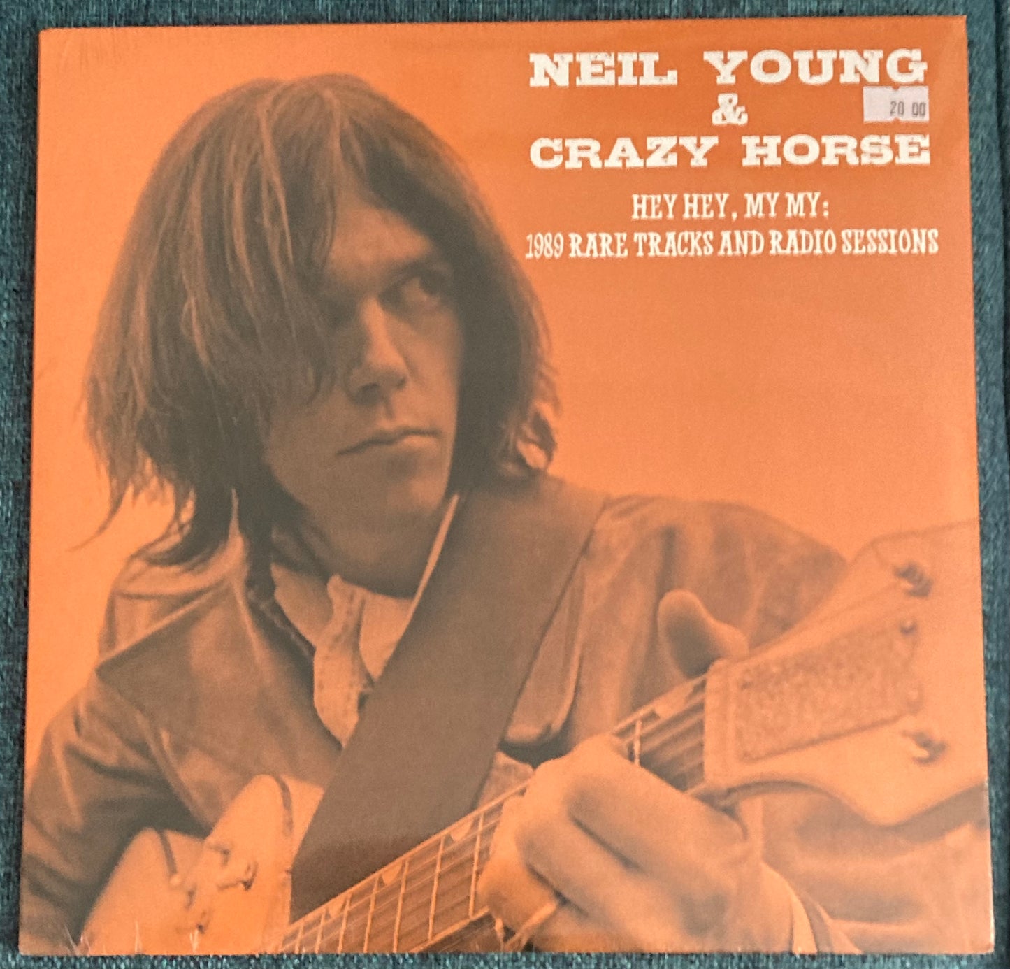 The front of 'Neil Young Hey Hey My My 1989 Rare Tracks' on vinyl