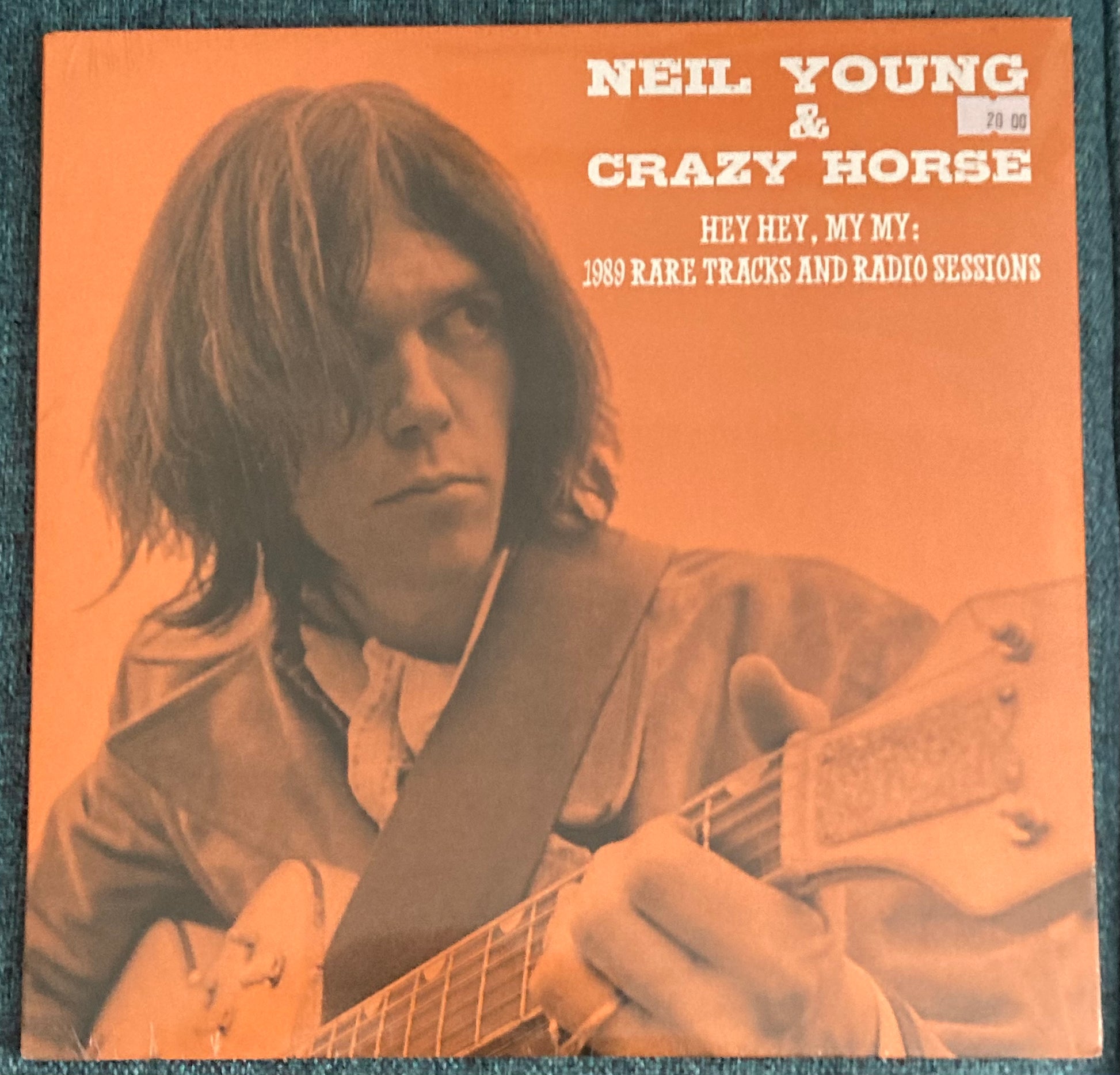The front of 'Neil Young Hey Hey My My 1989 Rare Tracks' on vinyl