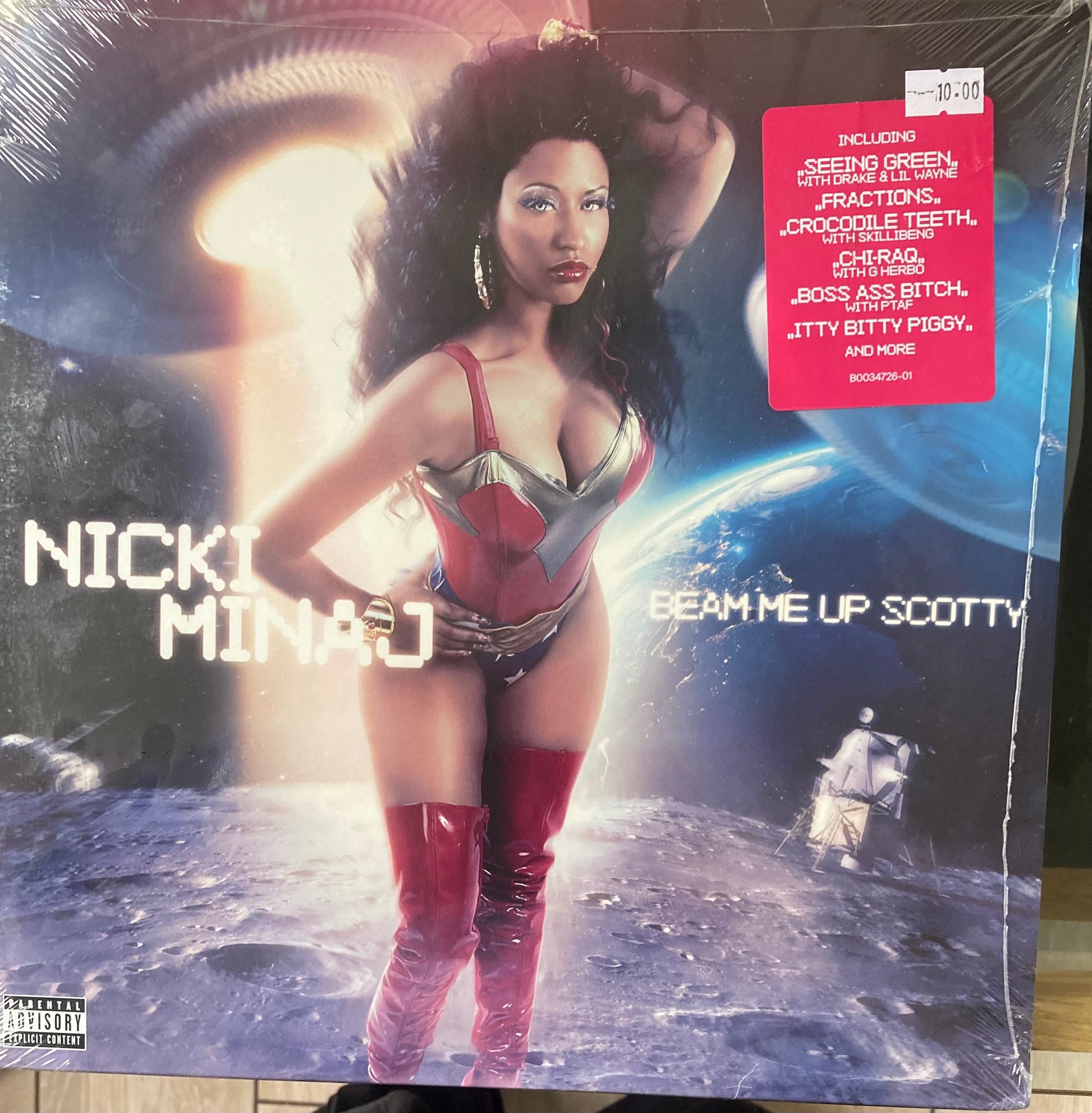 The front of 'Nicki Minaj Beam Me Up Scotty' on vinyl