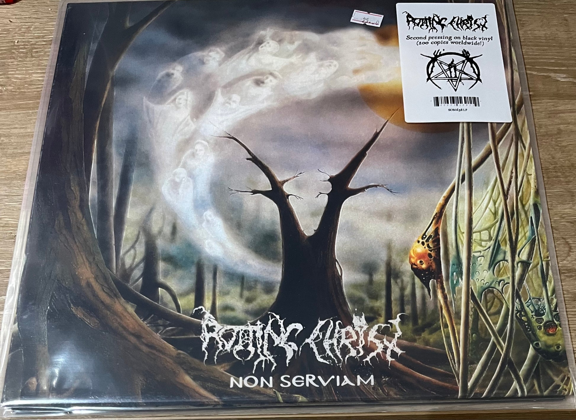 The front of 'Rotting Christ Non Serviam' on vinyl