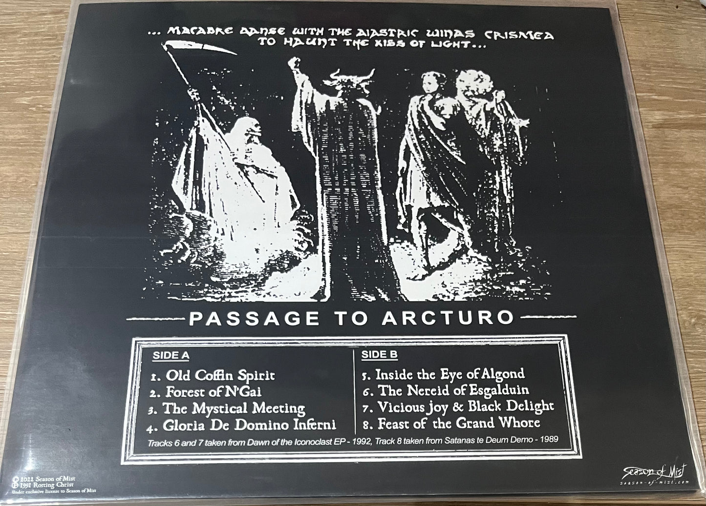 The back of 'Rotting Christ Passage to Arcturo' on vinyl
