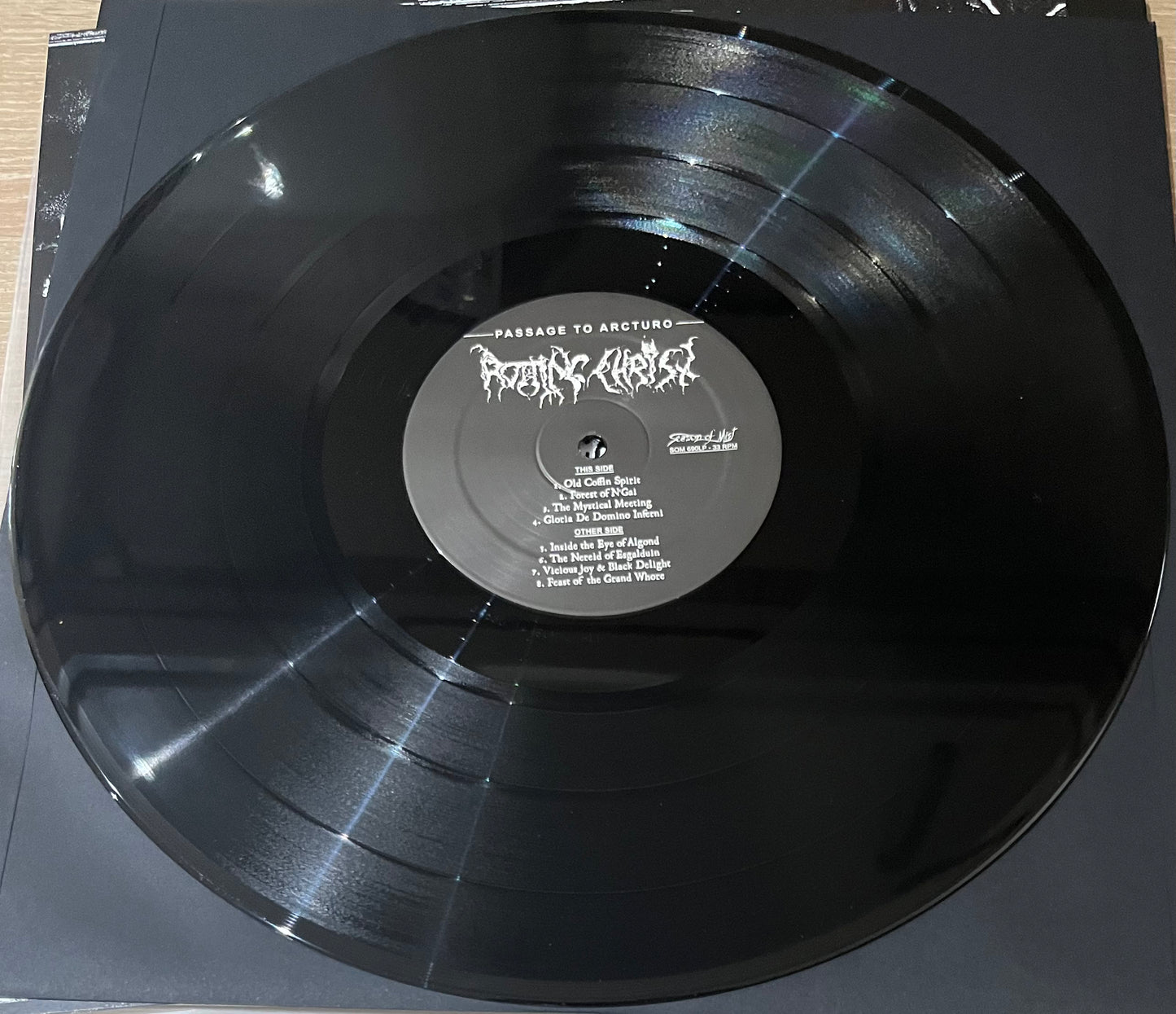 Side 1 of 'Rotting Christ Passage to Arcturo' on vinyl, unsealed