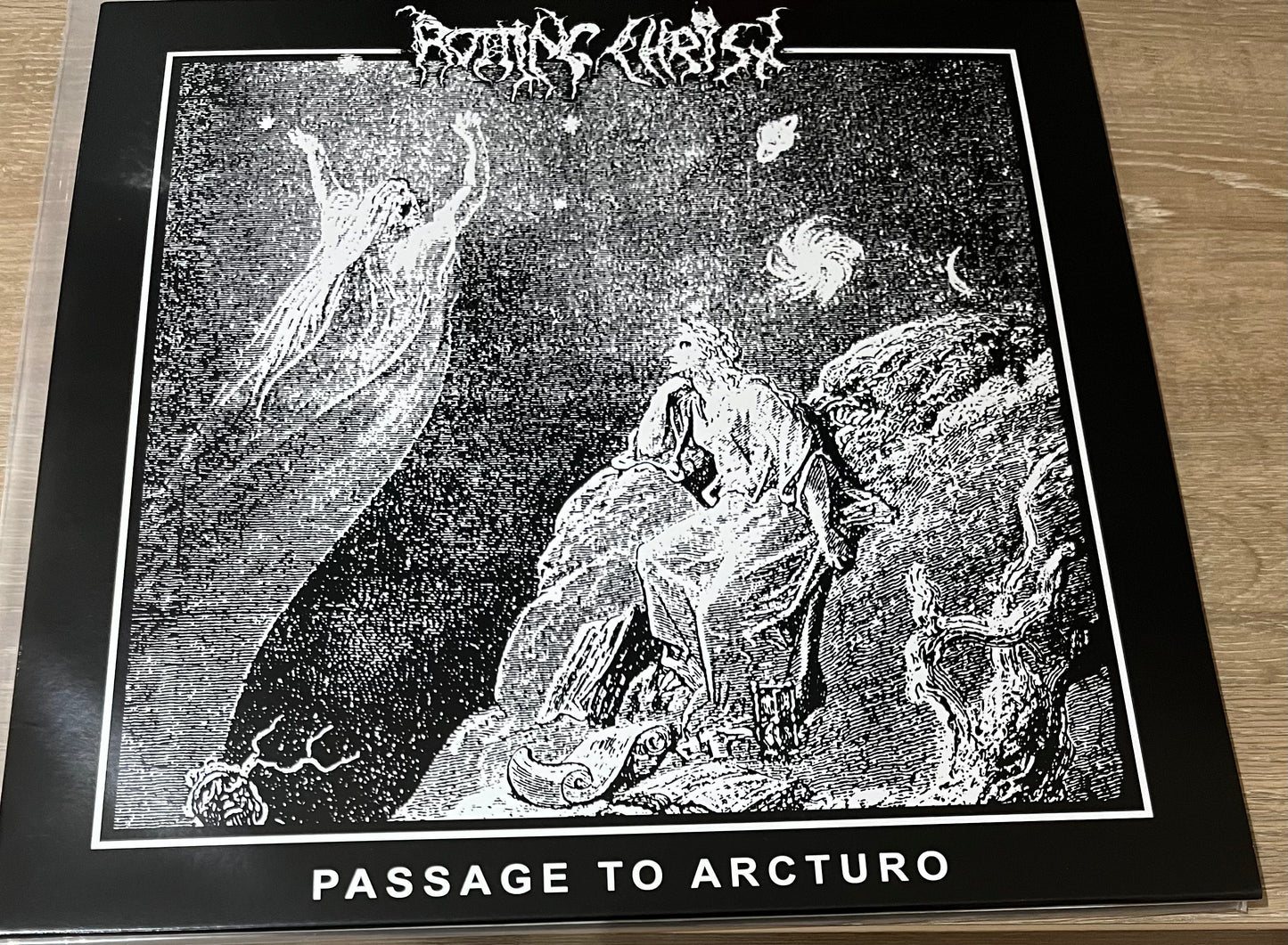 The front of 'Rotting Christ Passage to Arcturo' on vinyl, unsealed