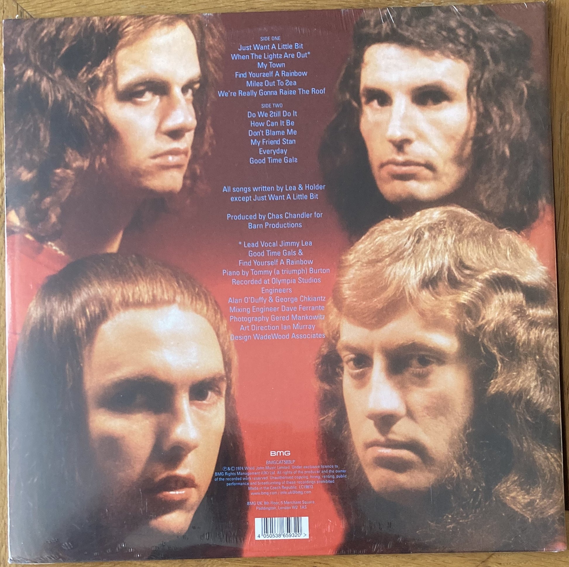 The back of 'Slade - Old New Borrowed and Blue' on vinyl