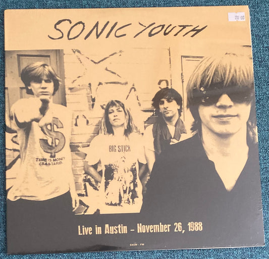 The front of 'Sonic Youth - Live in Austin - November 26, 1988' on vinyl