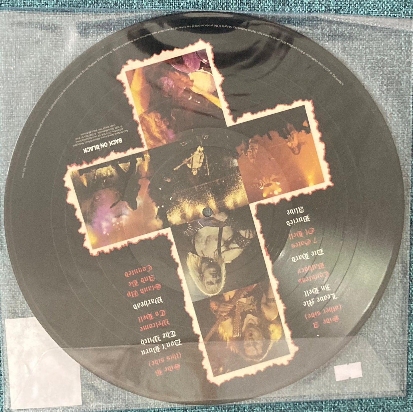 The back of 'Venom - The Seventh Date of Hell' on vinyl