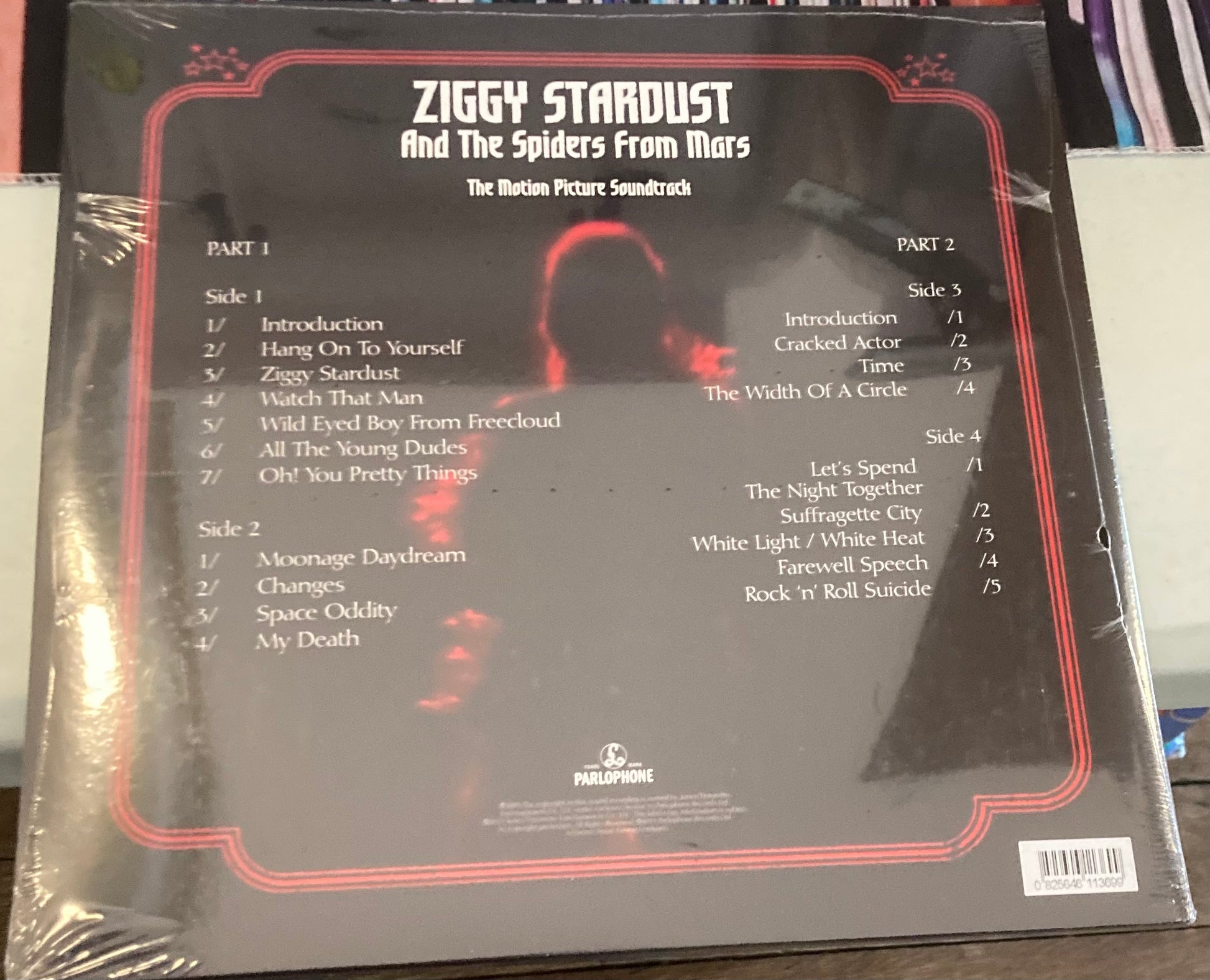 The back of 'David Bowie - Ziggy Stardust Motion Picture' on vinyl