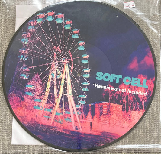The front of 'Soft Cell - *Happiness Not Included' on vinyl. It is a picture disc