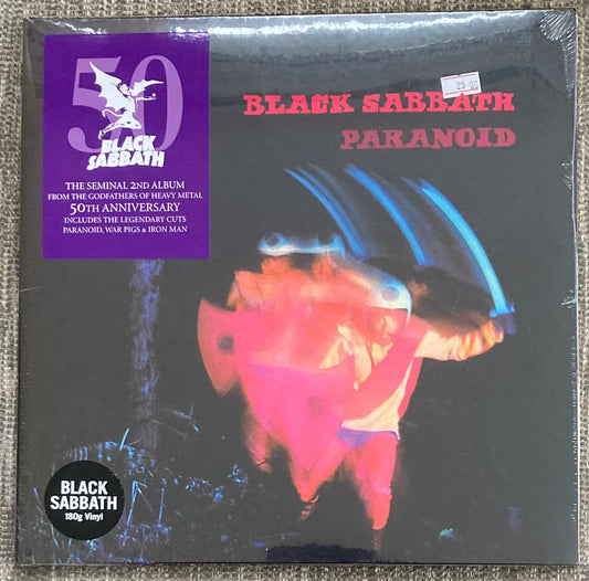 The front of 'Black Sabbath - Paranoid' on vinyl