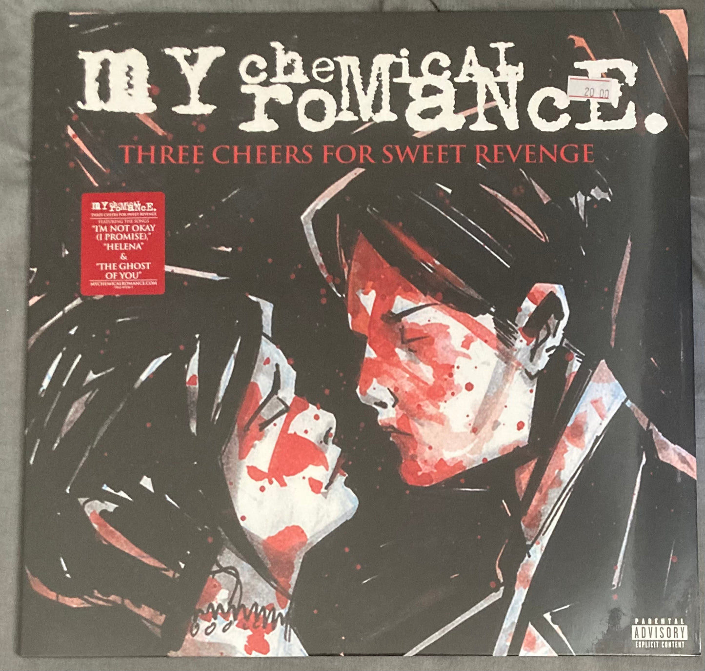 The front of 'My Chemical Romance - Three Cheers for Sweet Revenge' on winyl