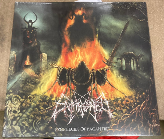 The front of 'Enthroned - Prophecies of Pagan Fire' on vinyl