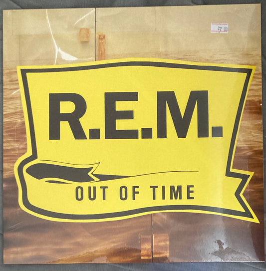 The front of 'R.E.M. - Out of Time' on vinyl