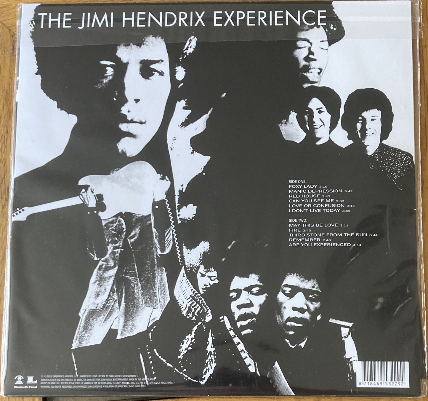 The back of 'Jimi Hendrix - Are You Experienced' on vinyl