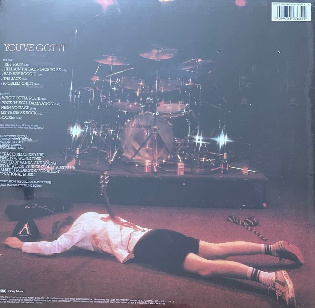 The back of 'AC/DC If You Want Blood' on vinyl