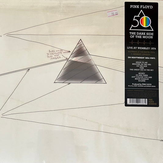 The front of 'Pink Floyd - The Dark Side of the Moon' on vinyl