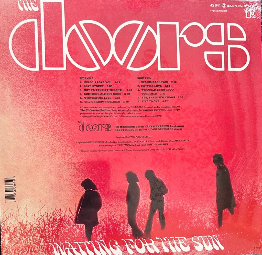 The back of 'The Doors - Waiting for the sun' on vinyl
