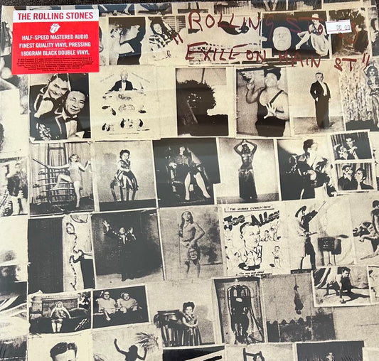 The front of 'The Rolling Stones - Exile on Main Street' on Vinyl. It is the 180g half speed remaster