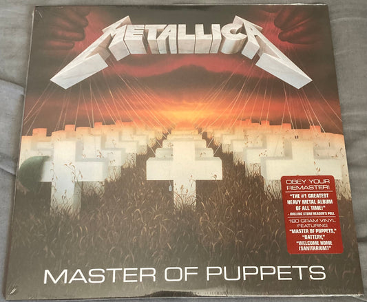 The front of 'Metallica Master of Puppets' on vinyl