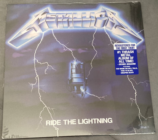 The front of 'Metallica - Ride the Lightning' on vinyl