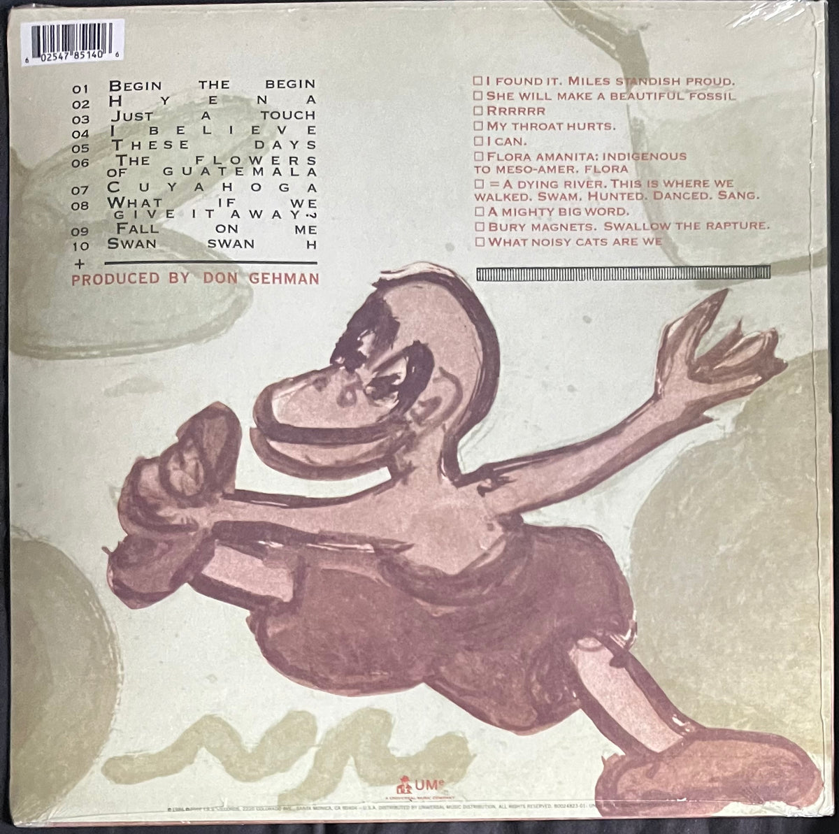 Album cover with stylized illustration of a person in a hat and dress, text, and logo.