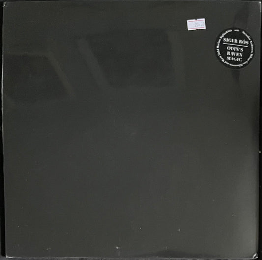 Black vinyl record with a label on a black background