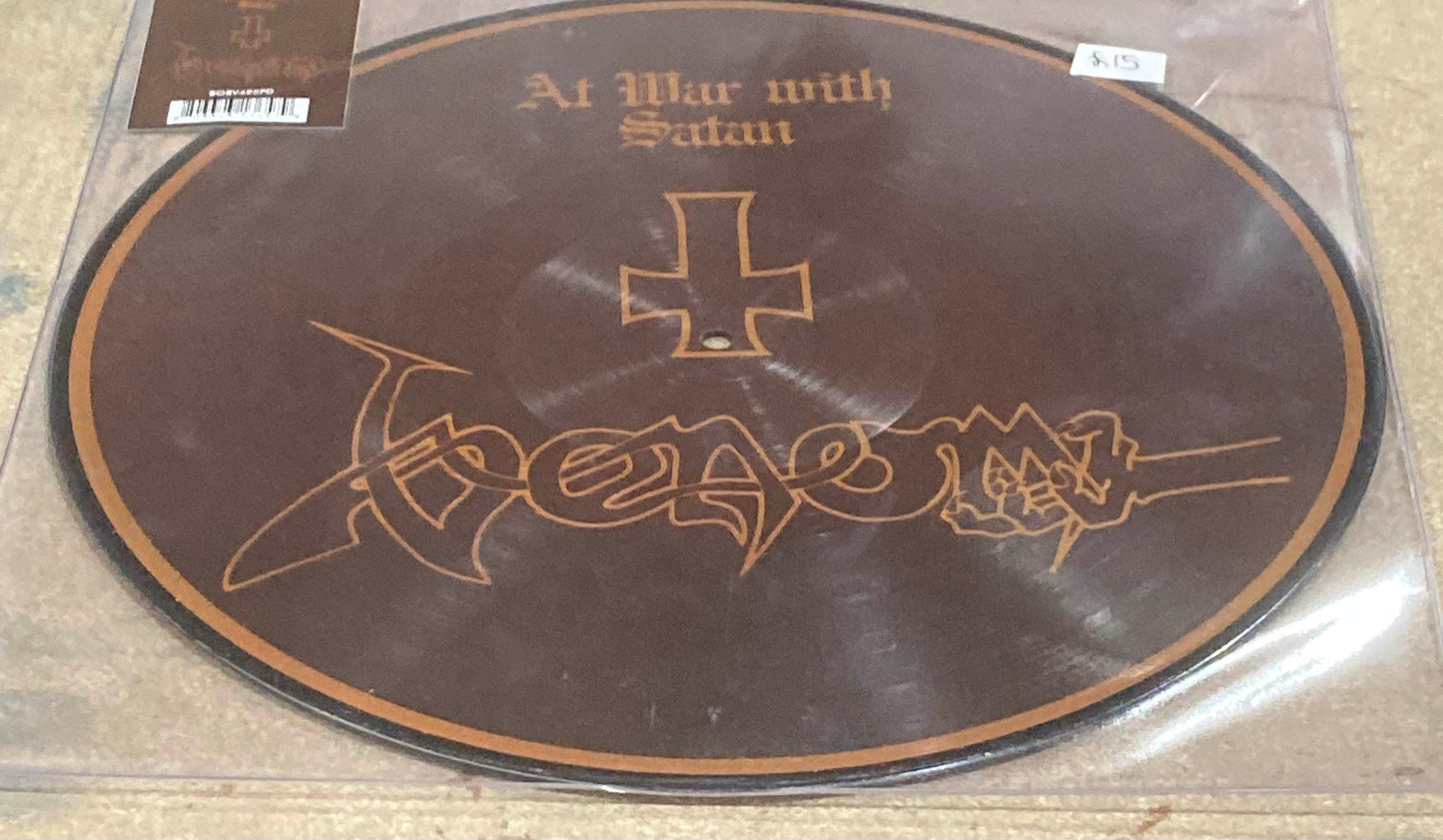 The front of Venom - At War With Satan on vinyl.