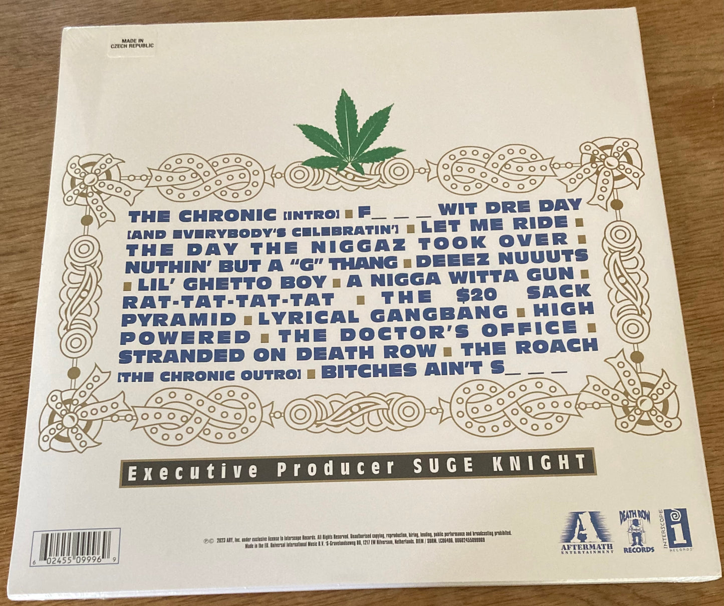 The back of 'Dr. Dre - The Chronic' on vinyl