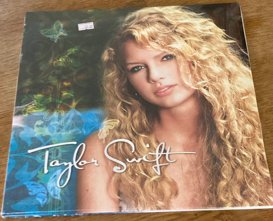 The front of Taylor Swift's self-titled debut album on vinyl