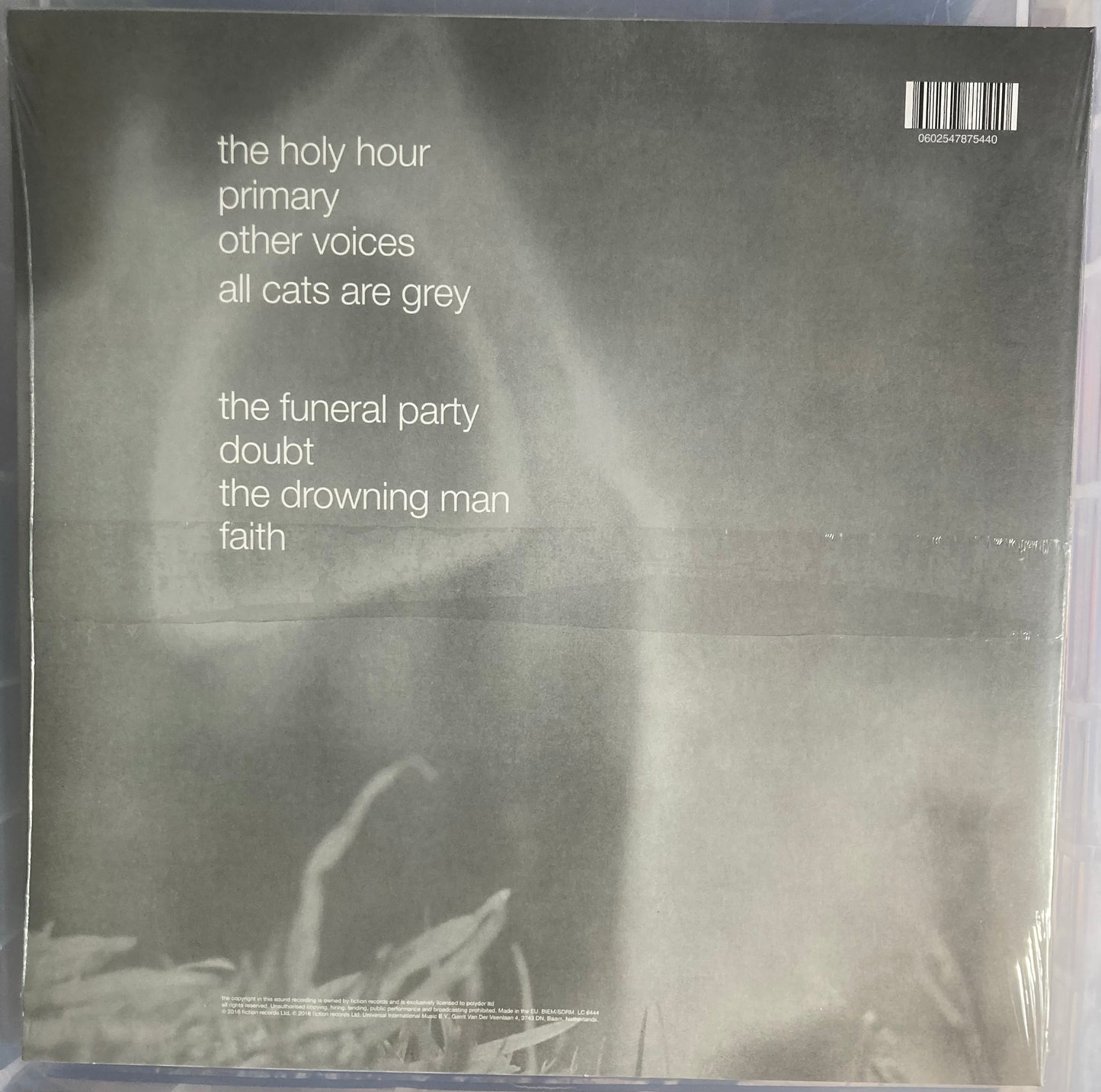 The back of 'The Cure - Faith' in vinyl