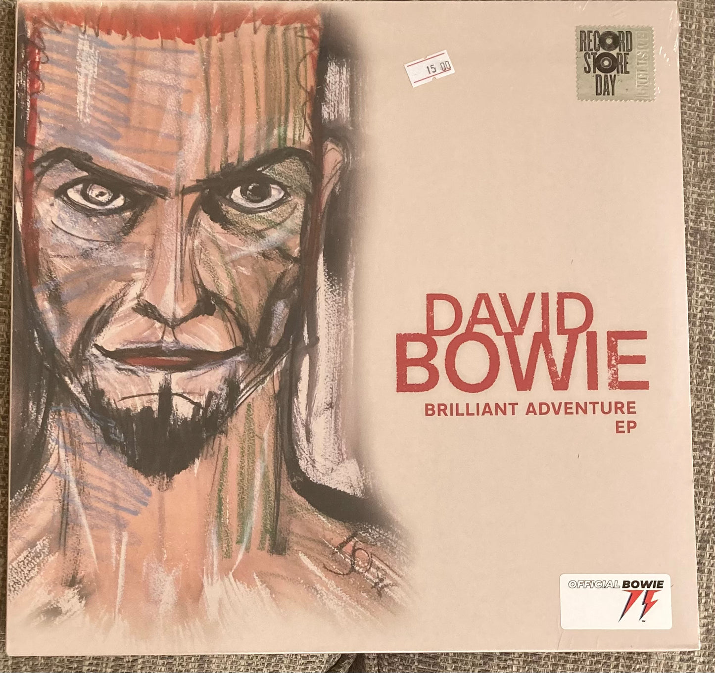 The front of 'David Bowie - Brilliant Adventures' on vinyl