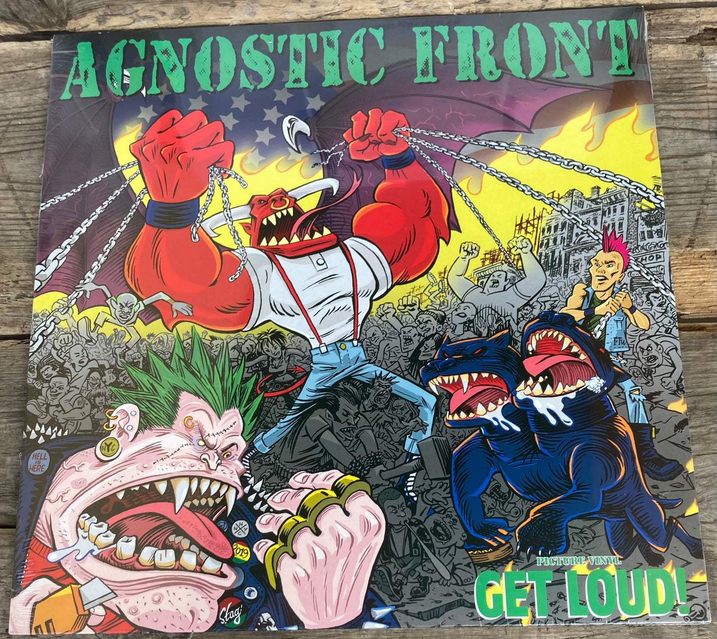 The front of  'Agnostic Front - Get Loud' on vinyl