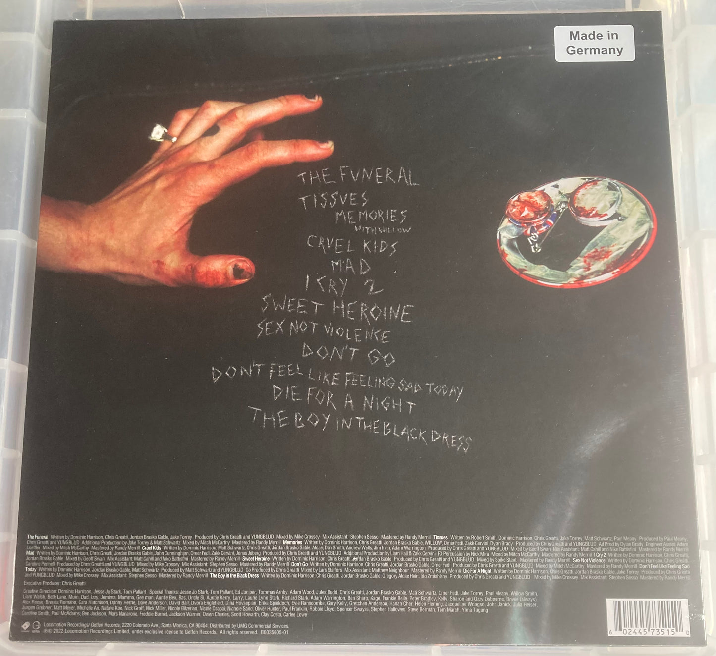 The back of 'Yungblud - Yungblud' on vinyl