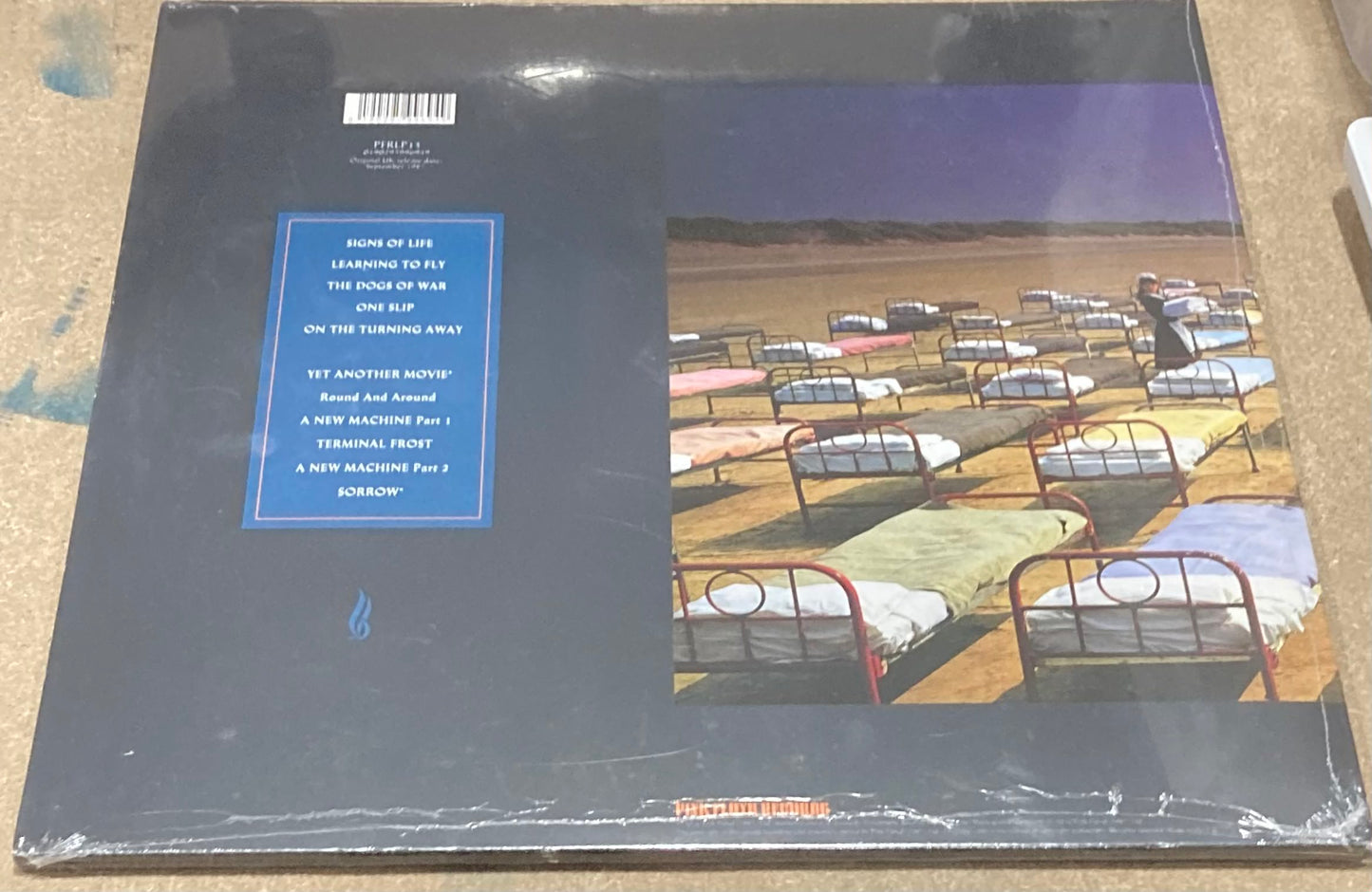 The back of Pink Floyd - A Momentary Lapse of Reason on vinyl.