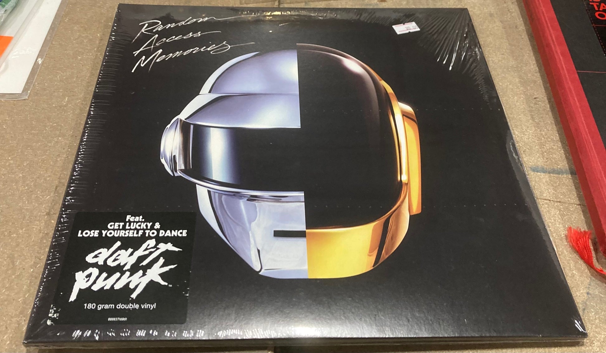 The front of 'Daft Punk - Random Access Memory' on vinyl