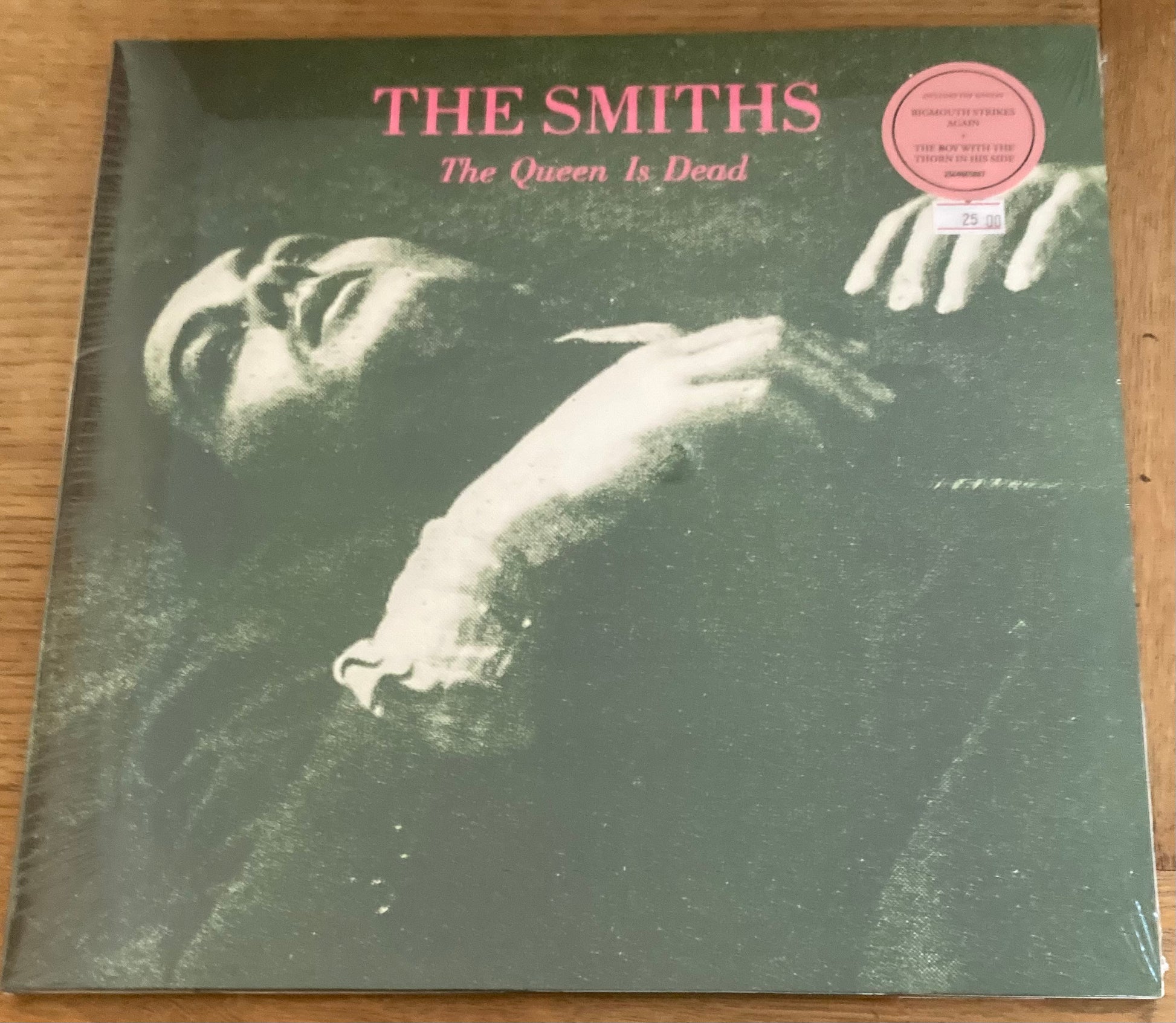 The front of 'The Smiths - The Queen is Dead' on vinyl