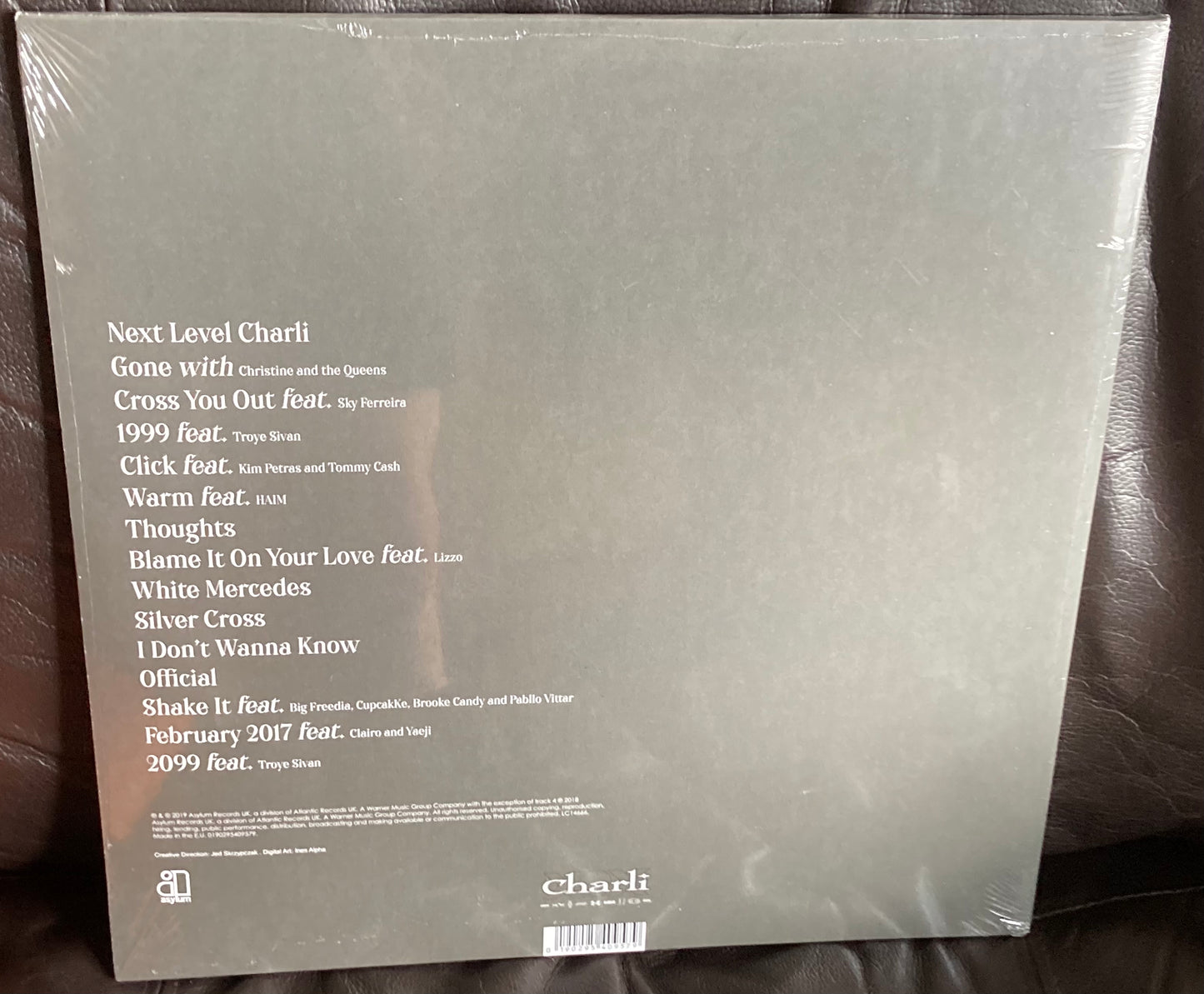 The back of 'Charli XCX - Charli' on vinyl